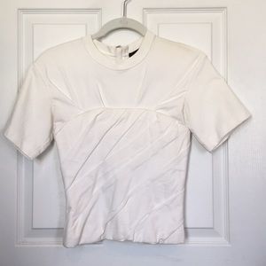 Alexander Wang White Draped Bustier Tee size 2